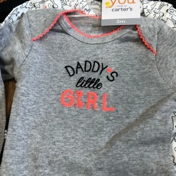 NWT Carter 3 pcs Long Sleeve Bodysuit w 3 pcs bibs - Picture 5 of 9